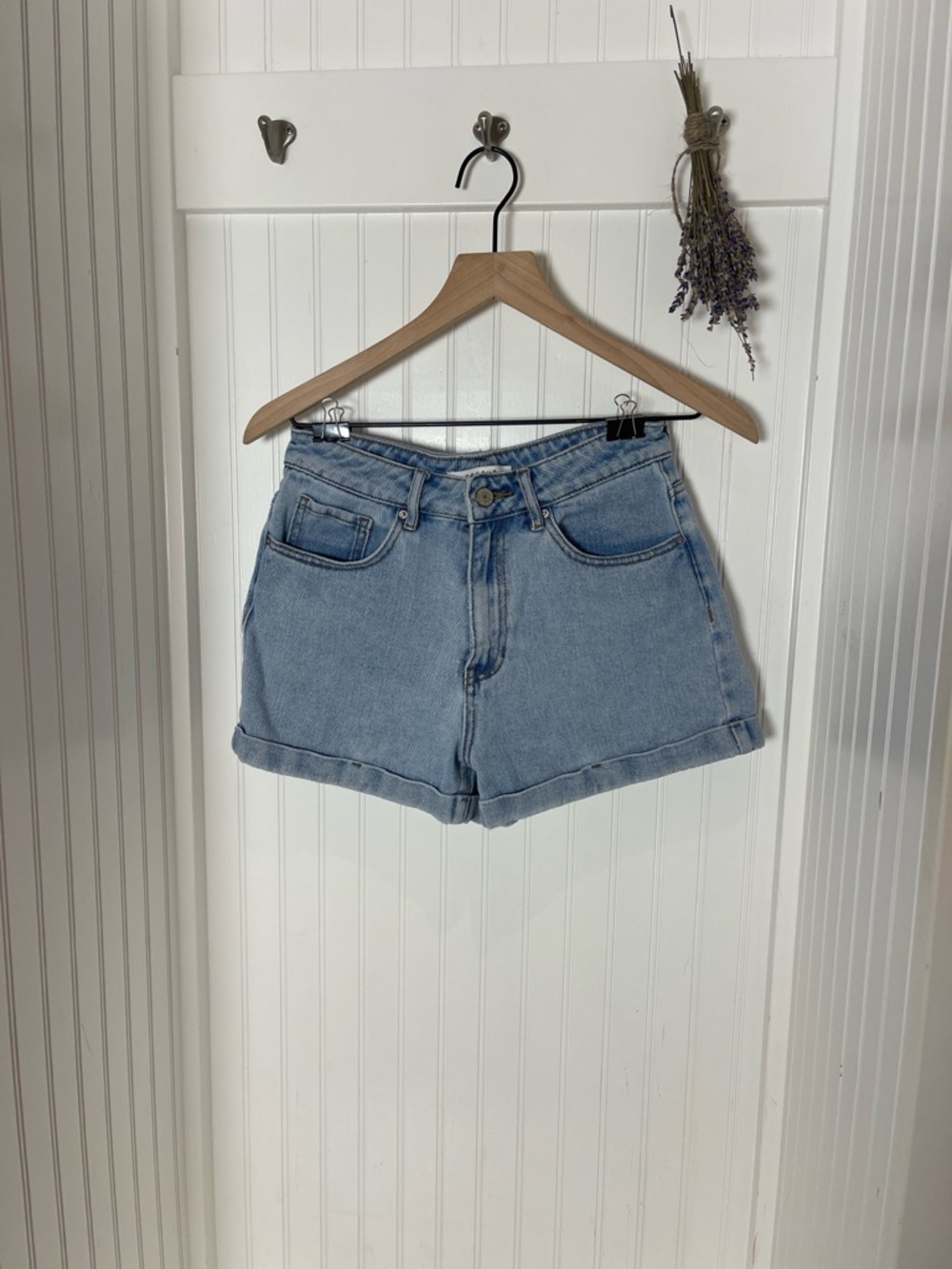 PacSun Light Blue High-Rise Denim Shorts